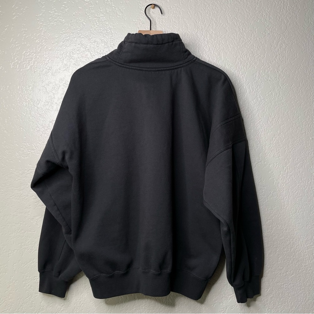 Vintage Men's Black Sweater Quarter Collar Zip Up - Picture 7 of 10